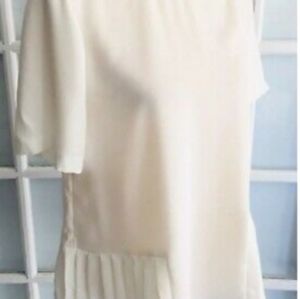 Zara Women's White Pleated Blouse